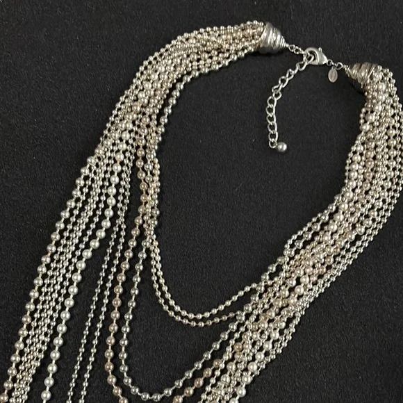 Chico's Silver-tone Cascading Multi-Strand Necklace - Picture 3 of 5